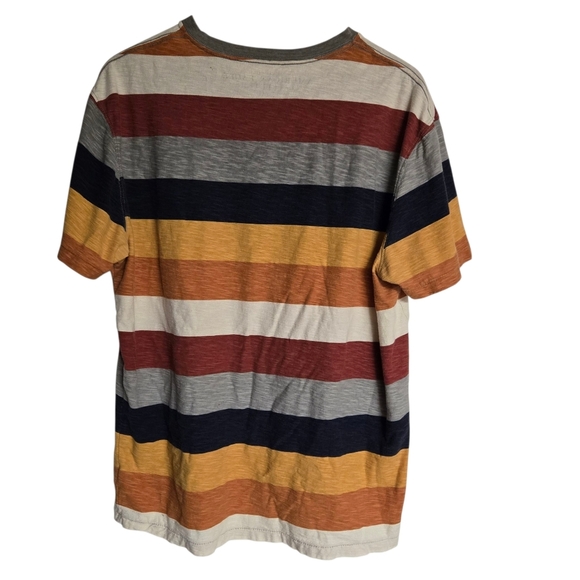 American Eagle Striped Multicolor V-Neck Men's Shirt Large - Picture 2 of 8